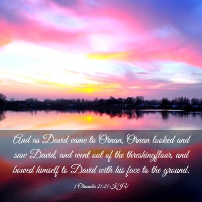 Picture 03 - 1 Chronicles 21:21 KJV - And as David came to Ornan, Ornan looked and saw - Bible Verse Picture
