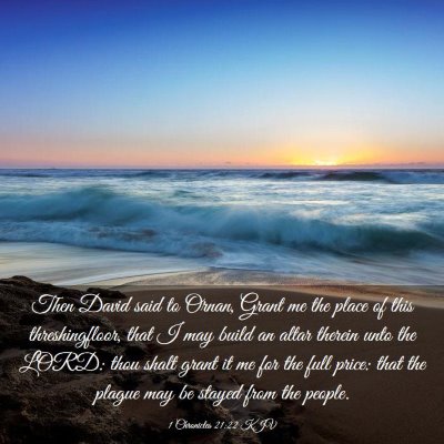 Picture 03 - 1 Chronicles 21:22 KJV - Then David said to Ornan, Grant me the place of - Bible Verse Picture