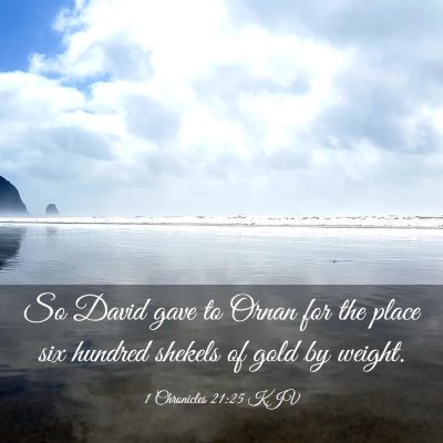 Picture 03 - 1 Chronicles 21:25 KJV - So David gave to Ornan for the place six hundred - Bible Verse Picture