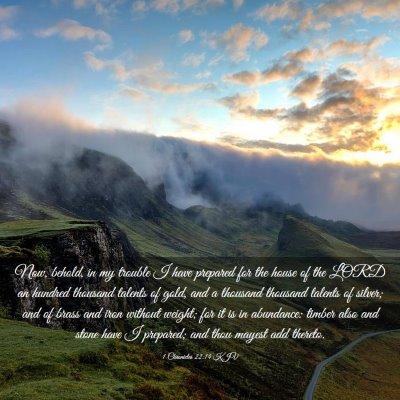Picture 03 - 1 Chronicles 22:14 KJV - Now, behold, in my trouble I have prepared for - Bible Verse Picture