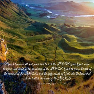 Picture 03 - 1 Chronicles 22:19 KJV - Now set your heart and your soul to seek the LORD - Bible Verse Picture