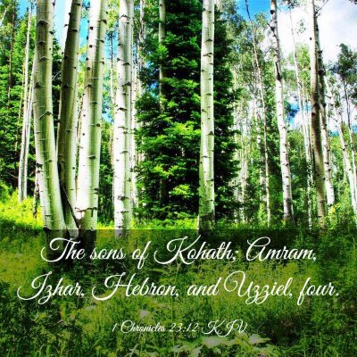 Picture 03 - 1 Chronicles 23:12 KJV - The sons of Kohath; Amram, Izhar, Hebron, and - Bible Verse Picture