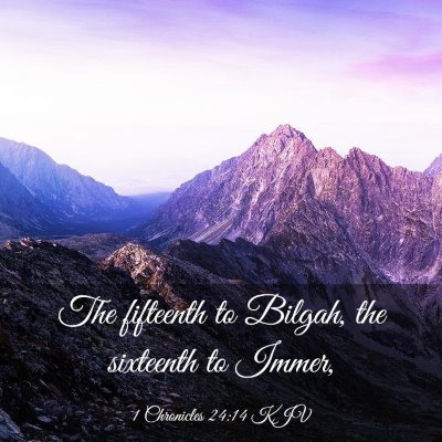 Picture 03 - 1 Chronicles 24:14 KJV - The fifteenth to Bilgah, the sixteenth to - Bible Verse Picture