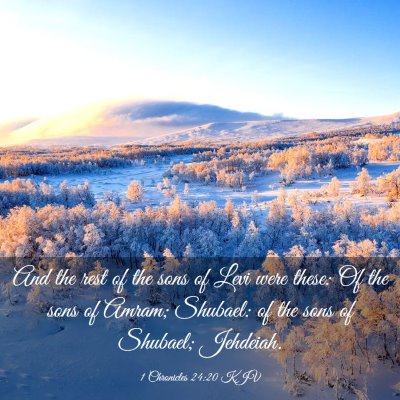 Picture 03 - 1 Chronicles 24:20 KJV - And the rest of the sons of Levi were these: Of - Bible Verse Picture