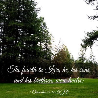 Picture 03 - 1 Chronicles 25:11 KJV - The fourth to Izri, he, his sons, and his - Bible Verse Picture