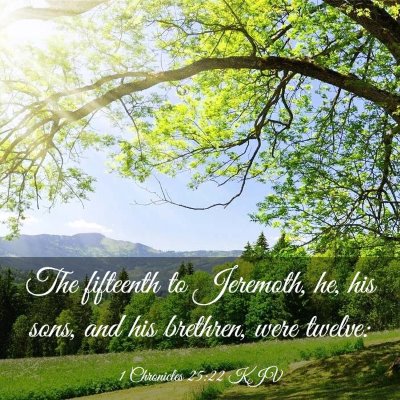Picture 03 - 1 Chronicles 25:22 KJV - The fifteenth to Jeremoth, he, his sons, and his - Bible Verse Picture