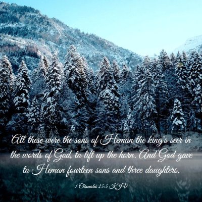 Picture 03 - 1 Chronicles 25:5 KJV - All these were the sons of Heman the king's seer - Bible Verse Picture