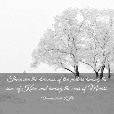 Picture 03 - 1 Chronicles 26:19 KJV - These are the divisions of the porters among the - Bible Verse Picture