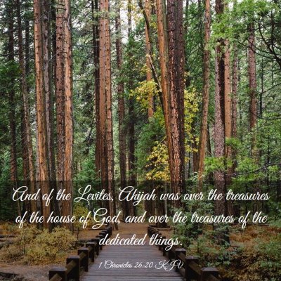 Picture 03 - 1 Chronicles 26:20 KJV - And of the Levites, Ahijah was over the treasures - Bible Verse Picture