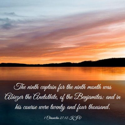 Picture 03 - 1 Chronicles 27:12 KJV - The ninth captain for the ninth month was Abiezer - Bible Verse Picture