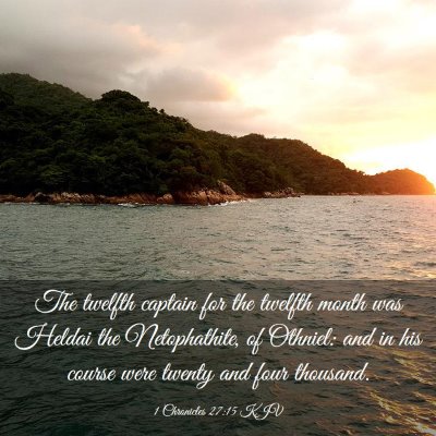 Picture 03 - 1 Chronicles 27:15 KJV - The twelfth captain for the twelfth month was - Bible Verse Picture