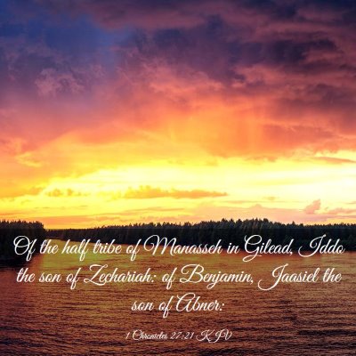 Picture 03 - 1 Chronicles 27:21 KJV - Of the half tribe of Manasseh in Gilead, Iddo the - Bible Verse Picture