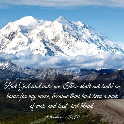 Picture 03 - 1 Chronicles 28:3 KJV - But God said unto me, Thou shalt not build an - Bible Verse Picture