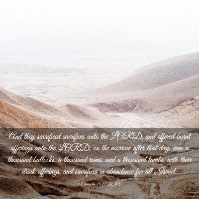 Picture 03 - 1 Chronicles 29:21 KJV - And they sacrificed sacrifices unto the LORD, and - Bible Verse Picture