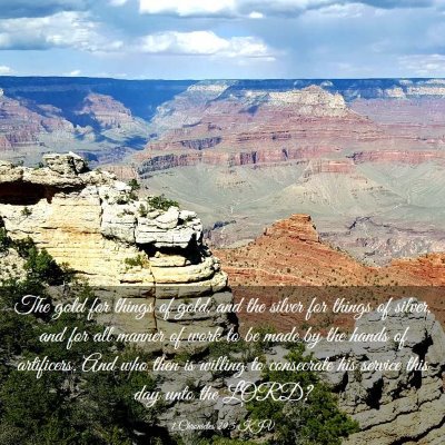 Picture 03 - 1 Chronicles 29:5 KJV - The gold for things of gold, and the silver for - Bible Verse Picture