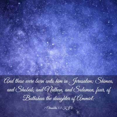 Picture 03 - 1 Chronicles 3:5 KJV - And these were born unto him in Jerusalem; - Bible Verse Picture