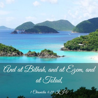 Picture 03 - 1 Chronicles 4:29 KJV - And at Bilhah, and at Ezem, and at - Bible Verse Picture