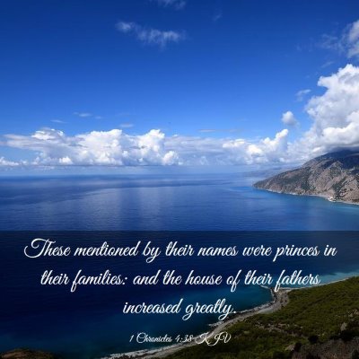 Picture 03 - 1 Chronicles 4:38 KJV - These mentioned by their names were princes in - Bible Verse Picture