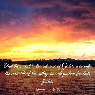 Picture 03 - 1 Chronicles 4:39 KJV - And they went to the entrance of Gedor, even unto - Bible Verse Picture