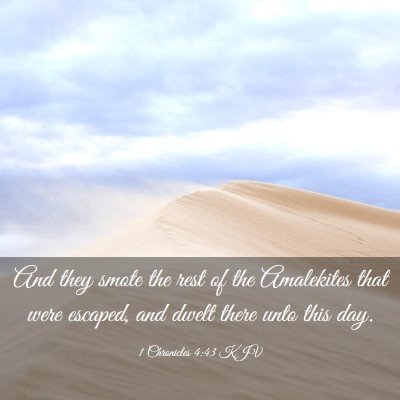 Picture 03 - 1 Chronicles 4:43 KJV - And they smote the rest of the Amalekites that - Bible Verse Picture