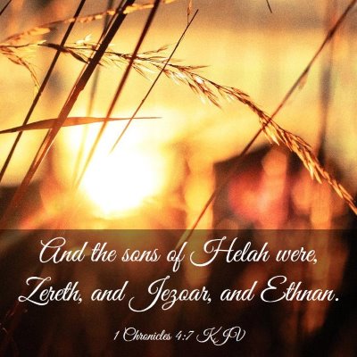 Picture 03 - 1 Chronicles 4:7 KJV - And the sons of Helah were, Zereth, and Jezoar, - Bible Verse Picture