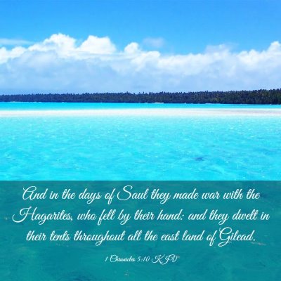 Picture 03 - 1 Chronicles 5:10 KJV - And in the days of Saul they made war with the - Bible Verse Picture