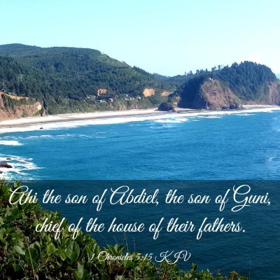 Picture 03 - 1 Chronicles 5:15 KJV - Ahi the son of Abdiel, the son of Guni, chief of - Bible Verse Picture