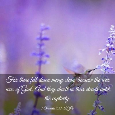 Picture 03 - 1 Chronicles 5:22 KJV - For there fell down many slain, because the war - Bible Verse Picture