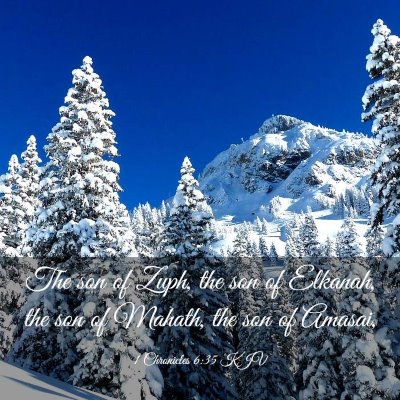 Picture 03 - 1 Chronicles 6:35 KJV - The son of Zuph, the son of Elkanah, the son of - Bible Verse Picture