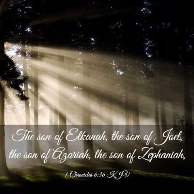 Picture 03 - 1 Chronicles 6:36 KJV - The son of Elkanah, the son of Joel, the son of - Bible Verse Picture