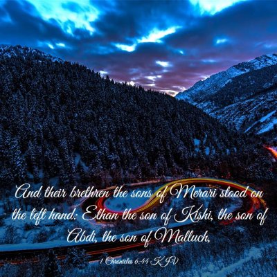 Picture 03 - 1 Chronicles 6:44 KJV - And their brethren the sons of Merari stood on - Bible Verse Picture