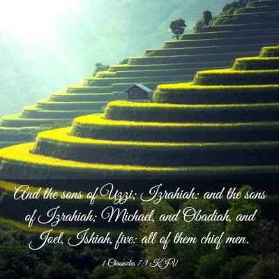 Picture 03 - 1 Chronicles 7:3 KJV - And the sons of Uzzi; Izrahiah: and the sons of - Bible Verse Picture