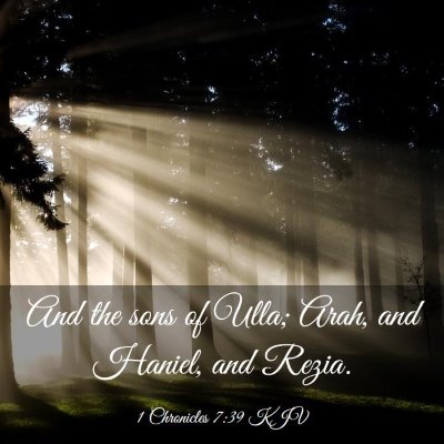 Picture 03 - 1 Chronicles 7:39 KJV - And the sons of Ulla; Arah, and Haniel, and - Bible Verse Picture