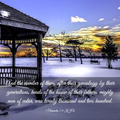 Picture 03 - 1 Chronicles 7:9 KJV - And the number of them, after their genealogy by - Bible Verse Picture