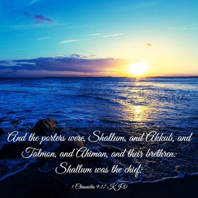 Picture 03 - 1 Chronicles 9:17 KJV - And the porters were, Shallum, and Akkub, and - Bible Verse Picture
