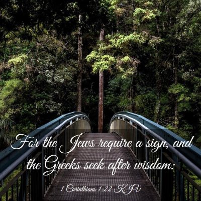 Picture 03 - 1 Corinthians 1:22 KJV - For the Jews require a sign, and the Greeks seek - Bible Verse Picture