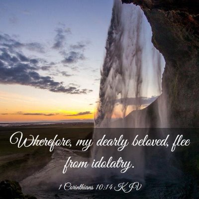 Picture 03 - 1 Corinthians 10:14 KJV - Wherefore, my dearly beloved, flee from - Bible Verse Picture