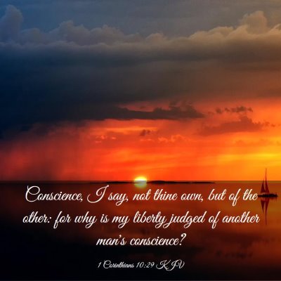 Picture 03 - 1 Corinthians 10:29 KJV - Conscience, I say, not thine own, but of the - Bible Verse Picture