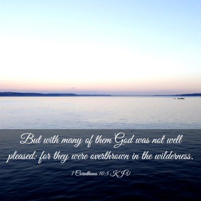 Picture 03 - 1 Corinthians 10:5 KJV - But with many of them God was not well pleased: - Bible Verse Picture