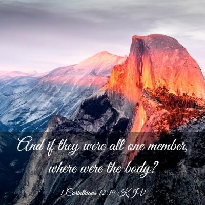 Picture 03 - 1 Corinthians 12:19 KJV - And if they were all one member, where were the - Bible Verse Picture