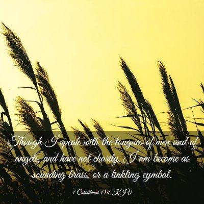 Picture 03 - 1 Corinthians 13:1 KJV - Though I speak with the tongues of men and of - Bible Verse Picture