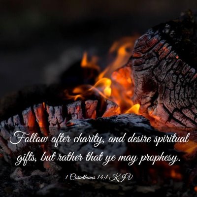 Picture 03 - 1 Corinthians 14:1 KJV - Follow after charity, and desire spiritual gifts, - Bible Verse Picture
