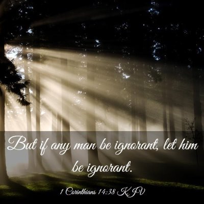 Picture 03 - 1 Corinthians 14:38 KJV - But if any man be ignorant, let him be - Bible Verse Picture