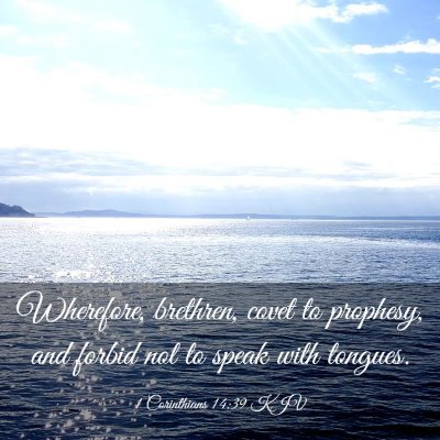 Picture 03 - 1 Corinthians 14:39 KJV - Wherefore, brethren, covet to prophesy, and - Bible Verse Picture