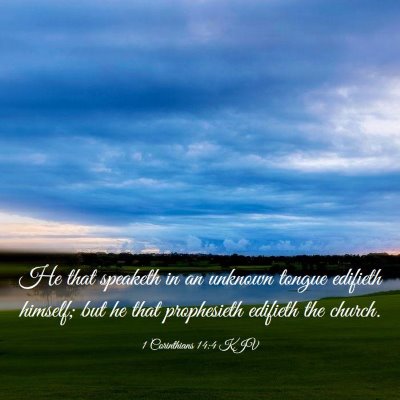 Picture 03 - 1 Corinthians 14:4 KJV - He that speaketh in an unknown tongue edifieth - Bible Verse Picture