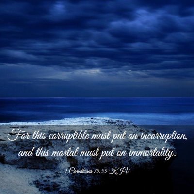 Picture 03 - 1 Corinthians 15:53 KJV - For this corruptible must put on incorruption, - Bible Verse Picture