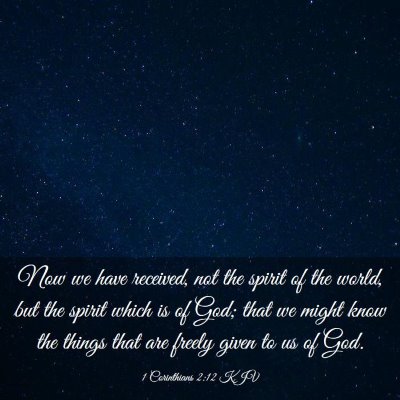 Picture 03 - 1 Corinthians 2:12 KJV - Now we have received, not the spirit of the - Bible Verse Picture