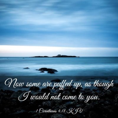Picture 03 - 1 Corinthians 4:18 KJV - Now some are puffed up, as though I would not - Bible Verse Picture
