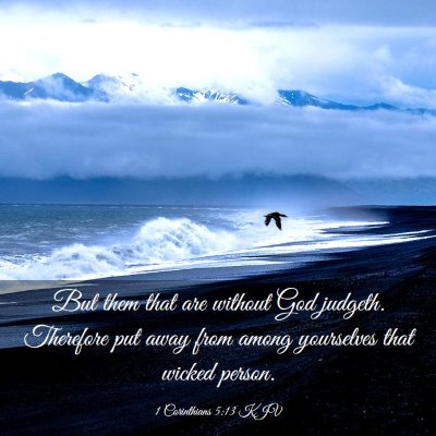 Picture 03 - 1 Corinthians 5:13 KJV - But them that are without God judgeth. Therefore - Bible Verse Picture
