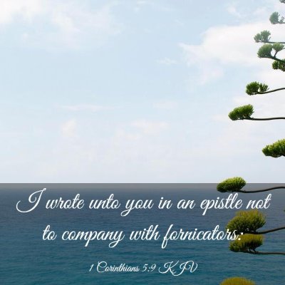 Picture 03 - 1 Corinthians 5:9 KJV - I wrote unto you in an epistle not to company - Bible Verse Picture